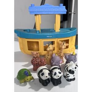 Fisher Price Little People 2005 Noah’s Ark w/ 10 Animals Panda Giraffe Elephant